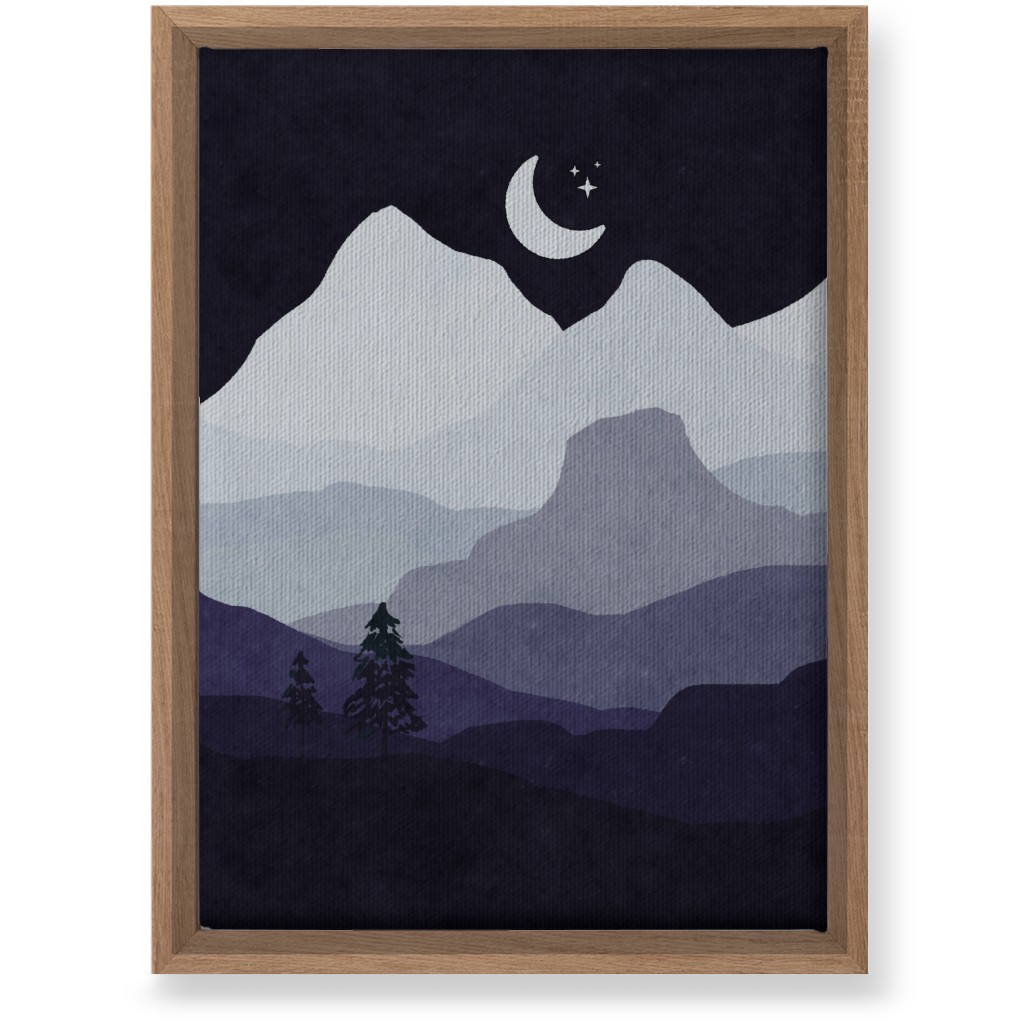 Mountain View Wall Art, Natural, Single piece, Canvas, 10x14, Purple, Charcoal