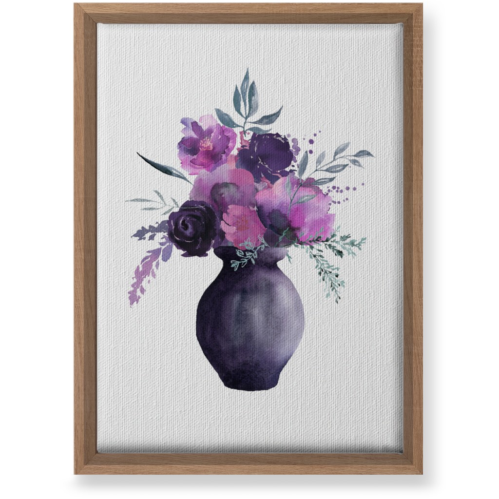 Flowers in a Vase Wall Art, Natural, Single piece, Canvas, 10x14, Purple
