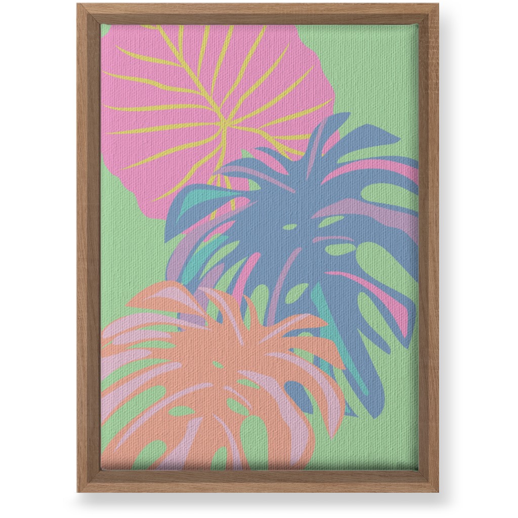 Bold Tropical Leaves - Multi Wall Art, Natural, Single piece, Canvas, 10x14, Multicolor