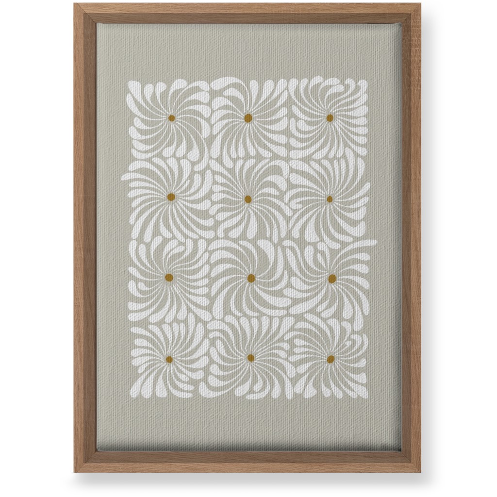 Mod Daisy Grid Wall Art, Natural, Single piece, Canvas, 10x14, Gray