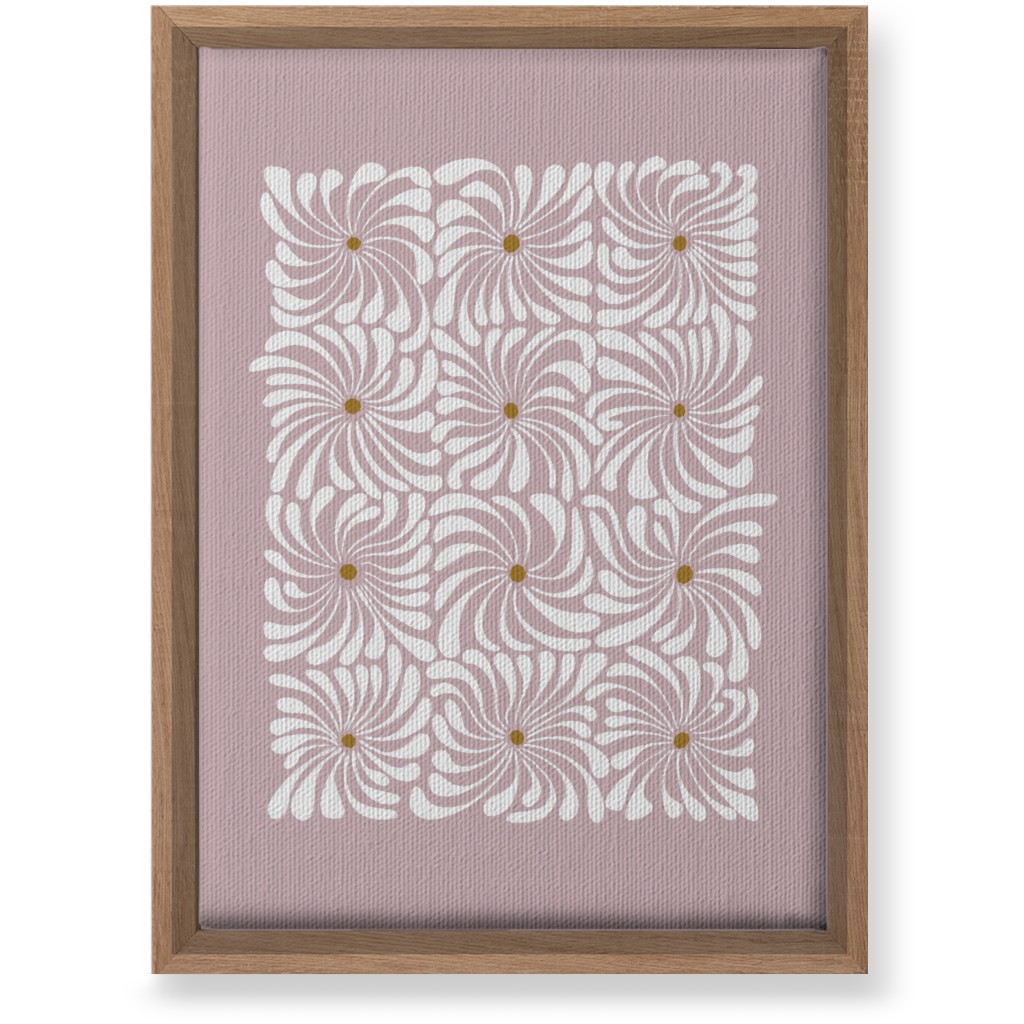 Mod Daisy Grid Wall Art, Natural, Single piece, Canvas, 10x14, Pink, Whisper