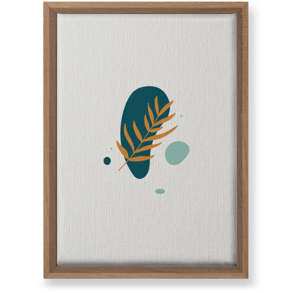 Shapes and Fern Leaf V Wall Art, Natural, Single piece, Canvas, 10x14, Green