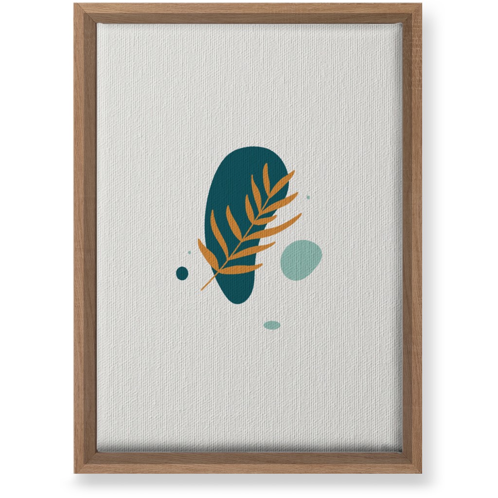 Shapes and Fern Leaf V Wall Art, Natural, Single piece, Canvas, 10x14, Green, Ink Spot