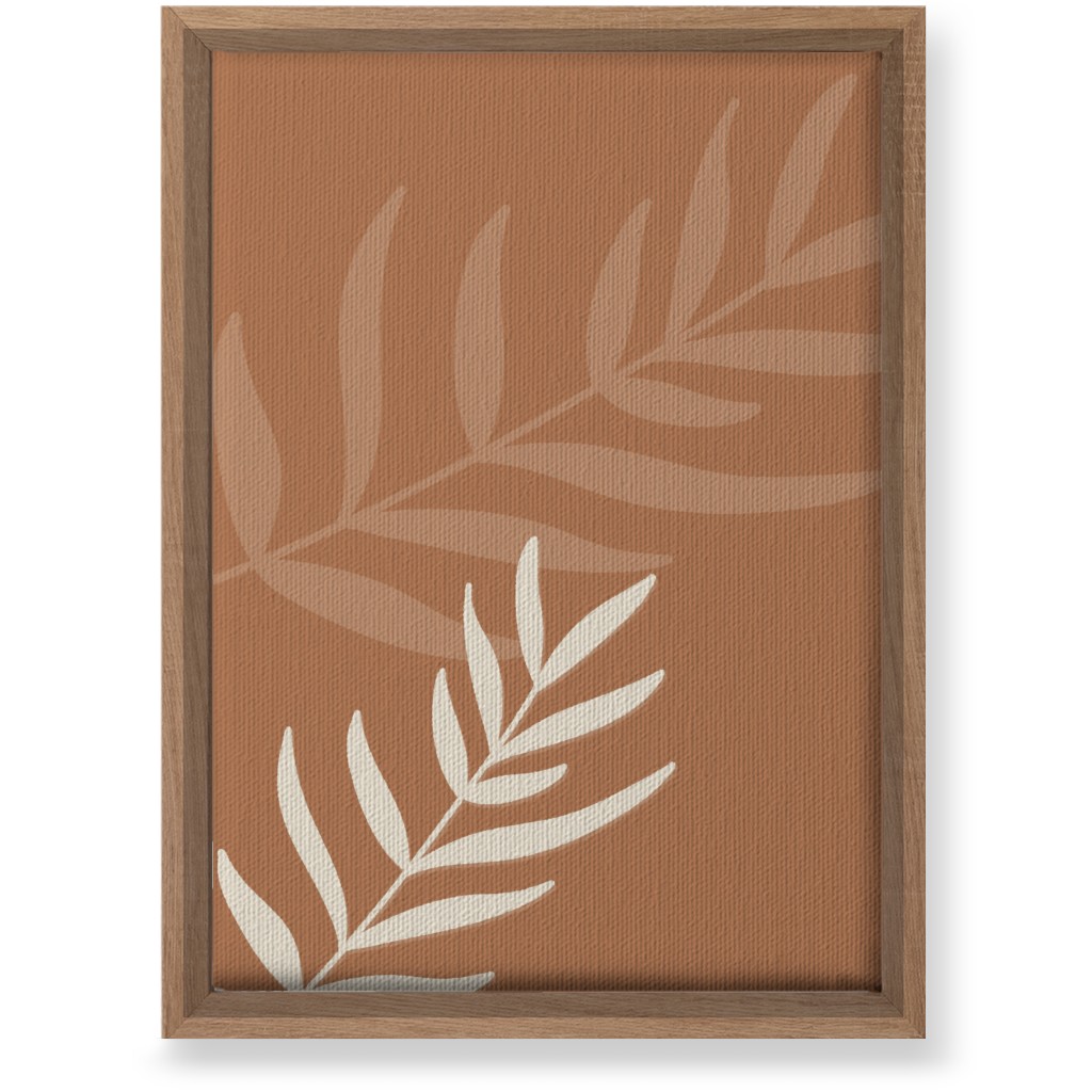 Fern Leaves in Neutral Earth Tones Wall Art, Natural, Single piece, Canvas, 10x14, Orange, Nutmeg