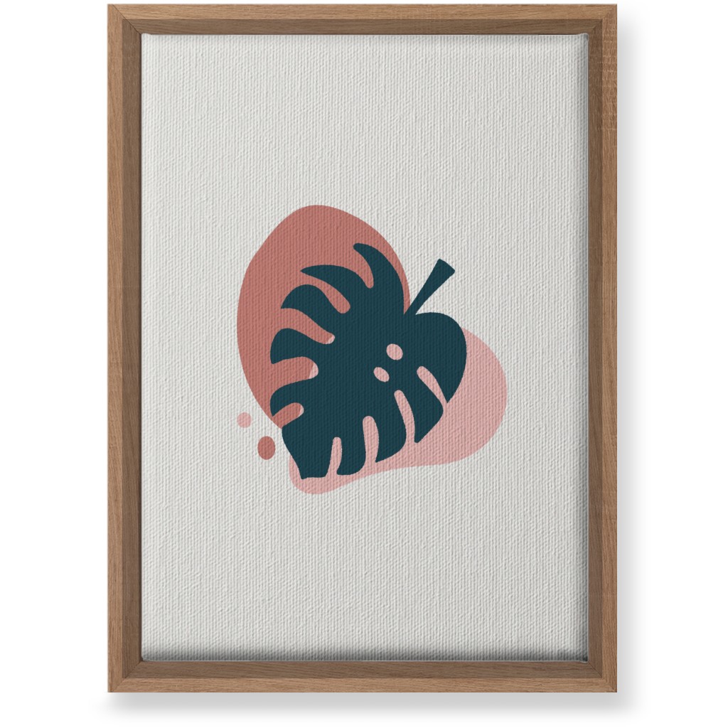 Shapes and Fern Leaf Iv Wall Art, Natural, Single piece, Canvas, 10x14, Pink