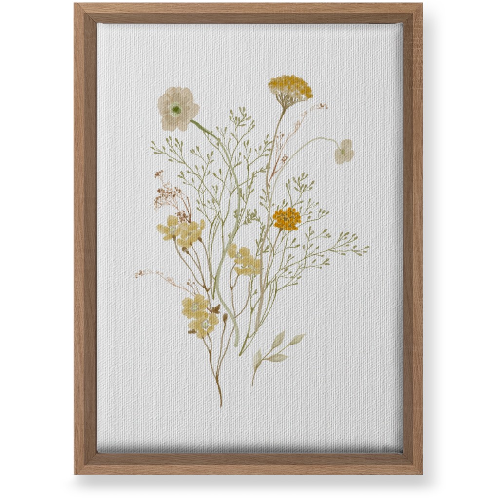 Picked Wildflowers - Yellow Wall Art, Natural, Single piece, Canvas, 10x14, Yellow, Classic Yellow