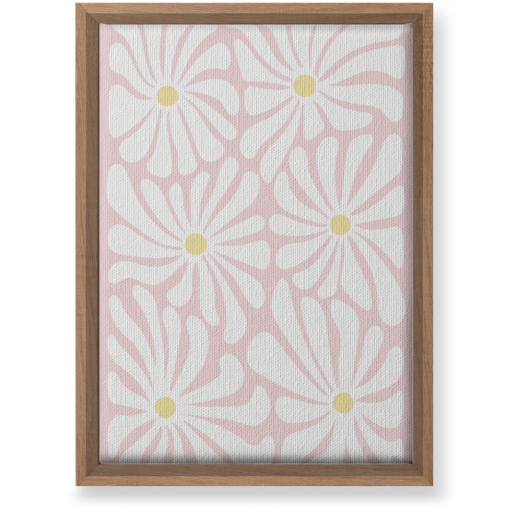 Retro Daisies Wall Art, Natural, Single piece, Canvas, 10x14, Pink, Pearl
