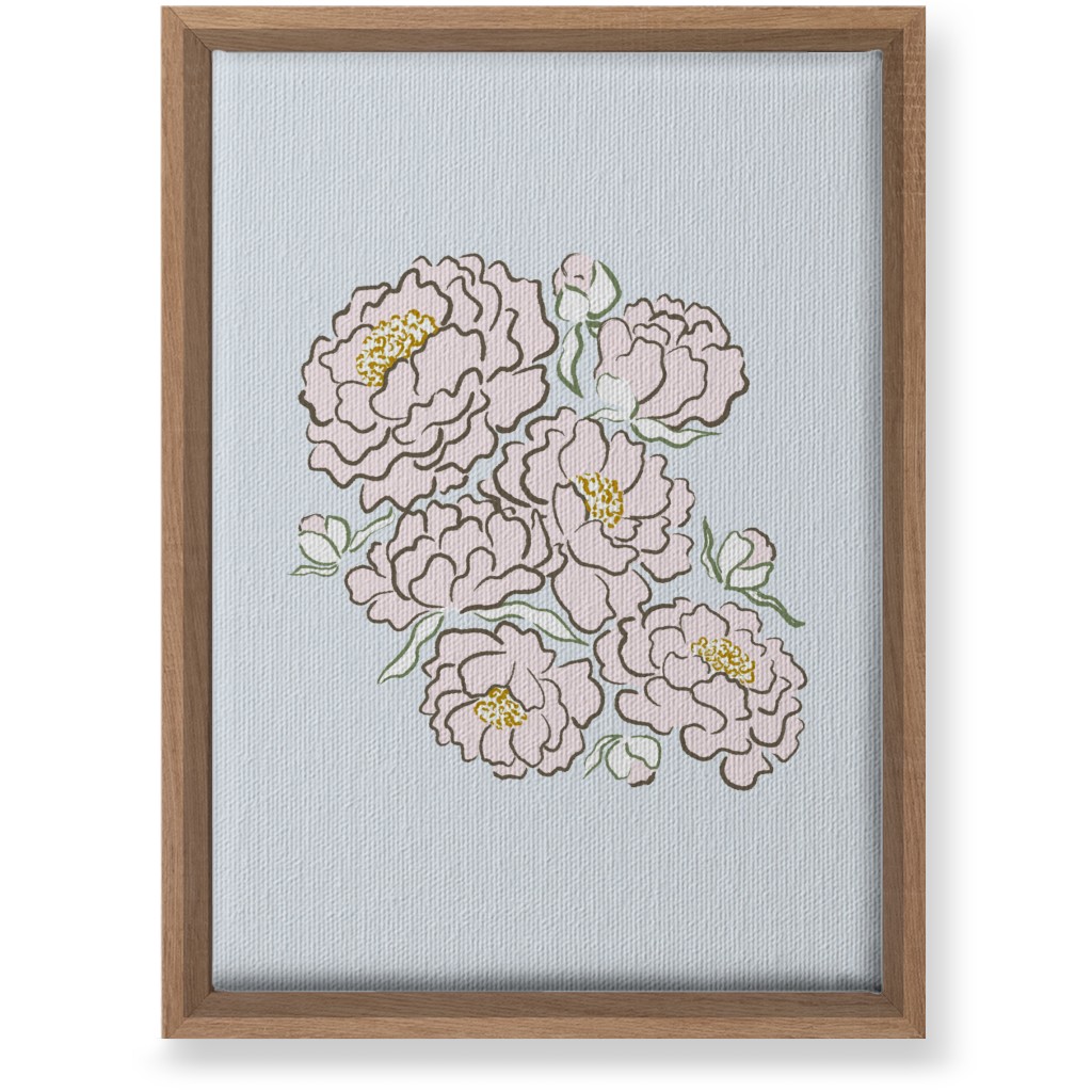Peonies Wall Art, Natural, Single piece, Canvas, 10x14, Blue
