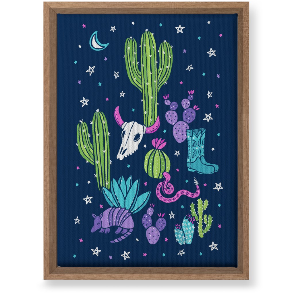 Old Desert Nights - Multi on Navy Wall Art, Natural, Single piece, Canvas, 10x14, Blue, True Blue