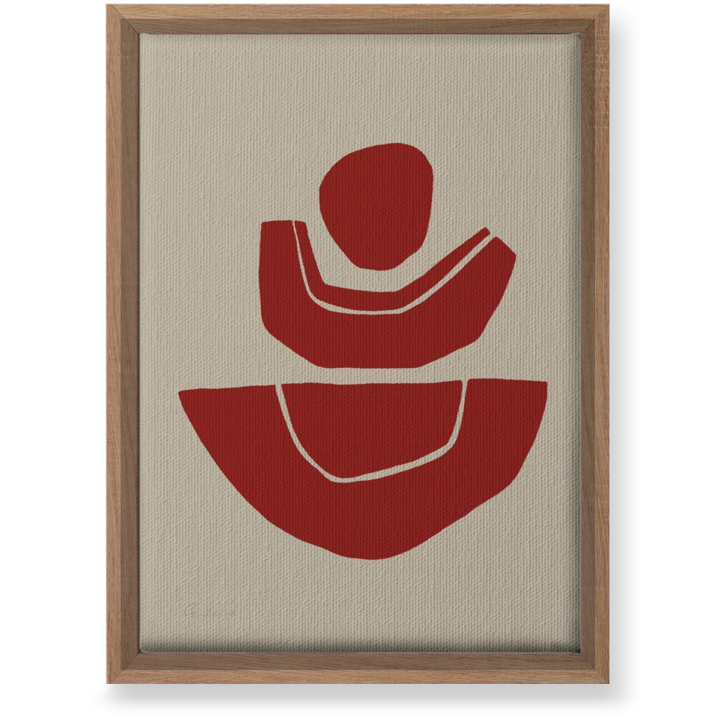 Geometric Abstract Stack Ii Wall Art, Natural, Single piece, Canvas, 10x14, Red