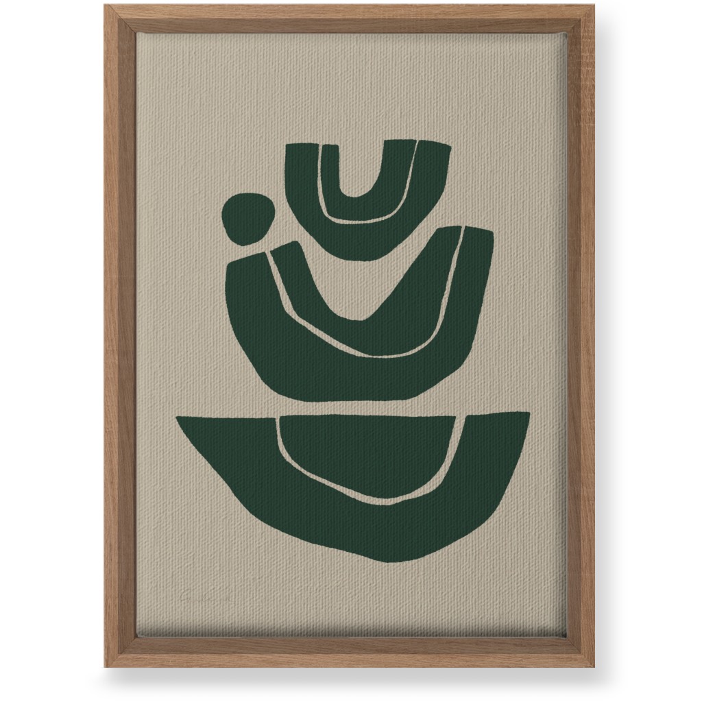 Geometric Abstract Stack Iii Wall Art, Natural, Single piece, Canvas, 10x14, Green