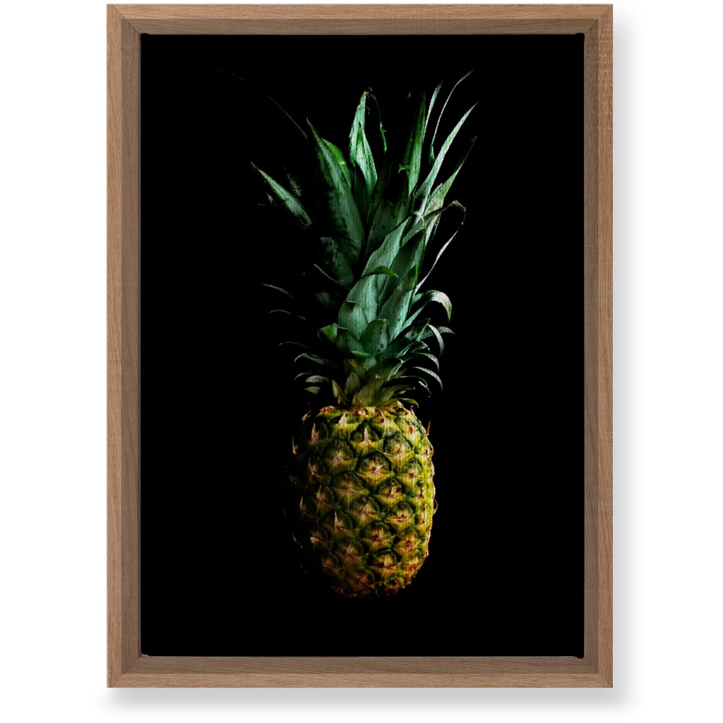 Pineapple - Yellow on Black Wall Art, Natural, Single piece, Canvas, 10x14, Black