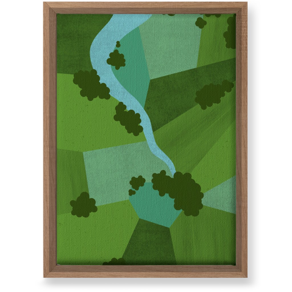 Patchwork Lands - Green Wall Art, Natural, Single piece, Canvas, 10x14, Green, Classic Green