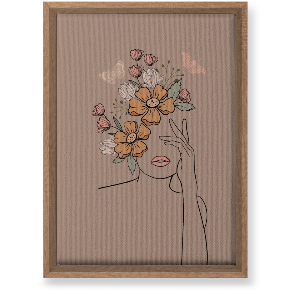 Line Art Botanical Sketch - Neutral Wall Art, Natural, Single piece, Canvas, 10x14, Beige