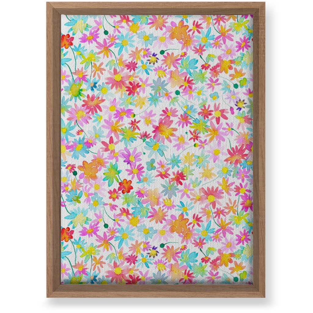 Spring Watercolor Daisies - Multi Wall Art, Natural, Single piece, Canvas, 10x14, Multicolor