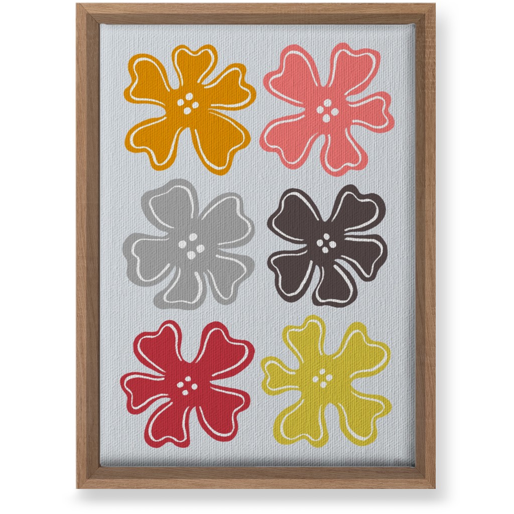 Button Flowers Wall Art, Natural, Single piece, Canvas, 10x14, Multicolor