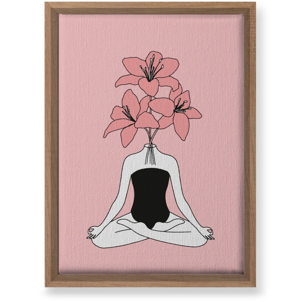 Feminine Yoga - Pink Wall Art, Natural, Single piece, Canvas, 10x14, Pink