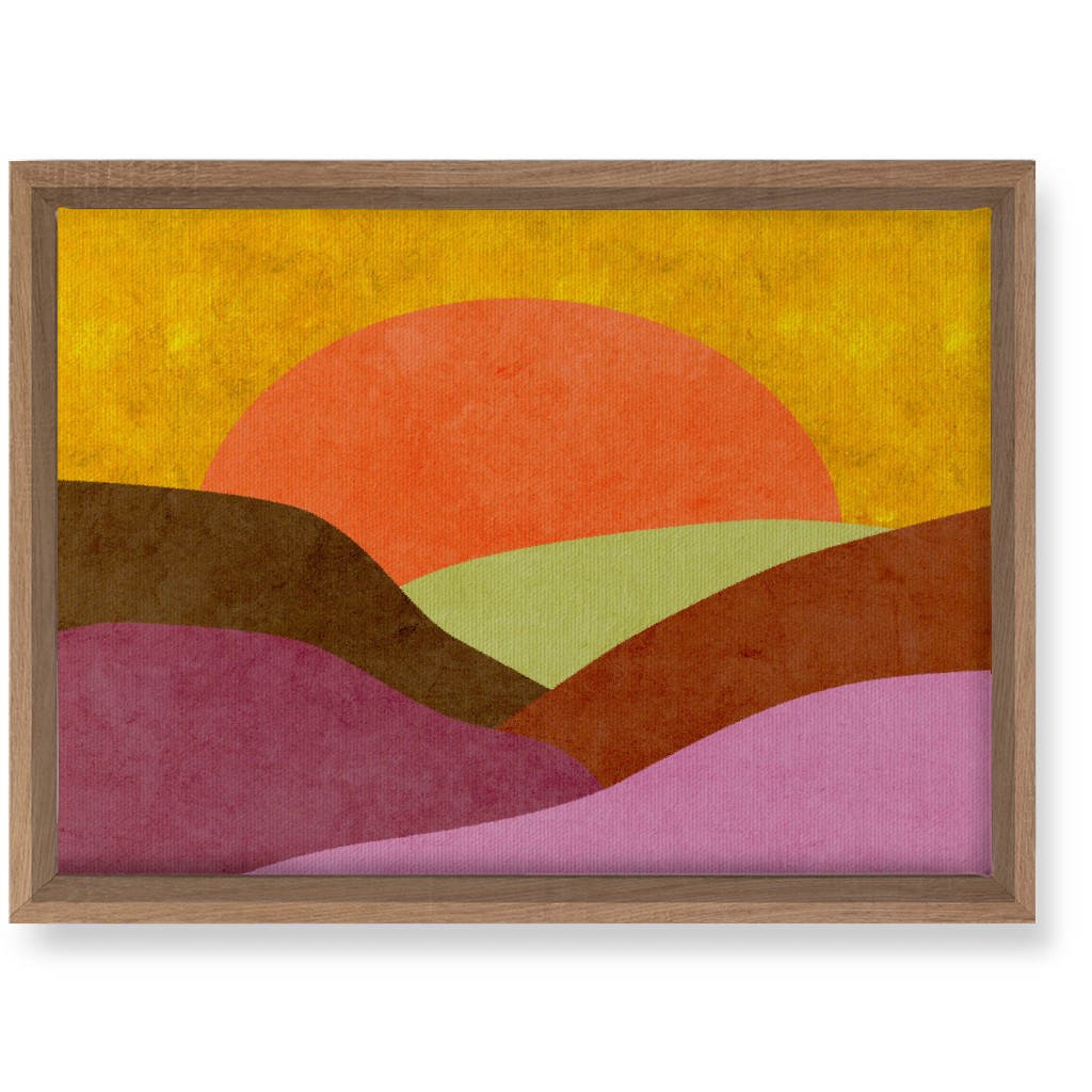 Mountains At Dusk Wall Art, Natural, Single piece, Canvas, 10x14, Multicolor, Creamsicle