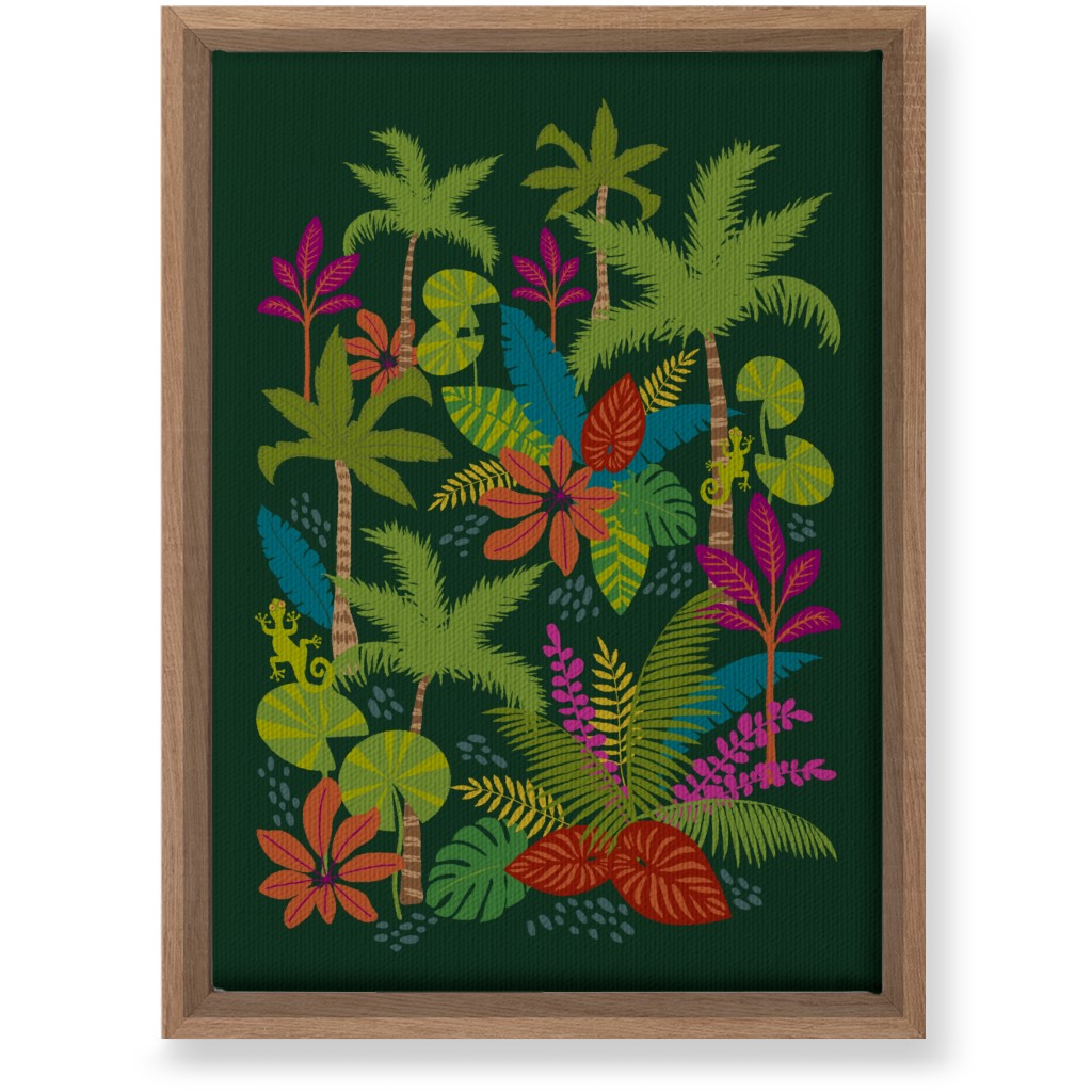 Night in the Tropics - Green Wall Art, Natural, Single piece, Canvas, 10x14, Green, Classic Green