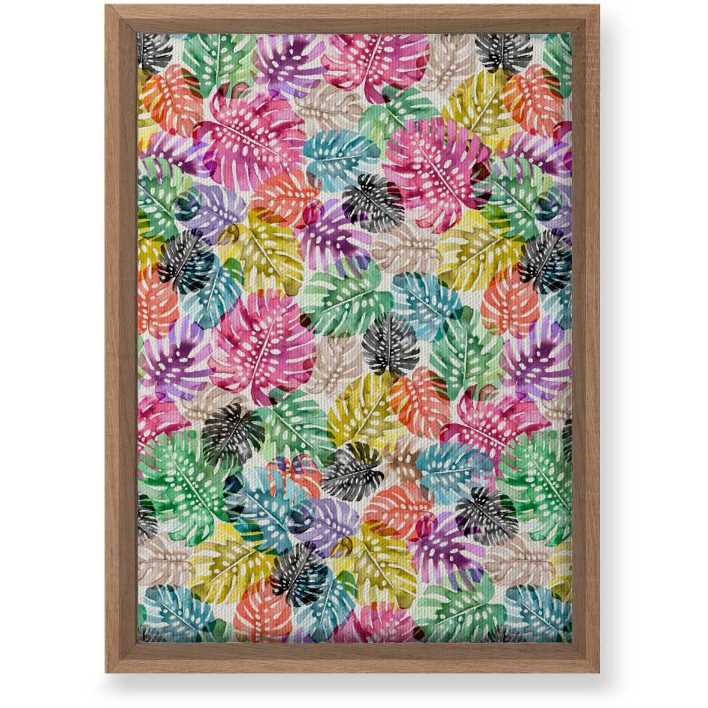 Tropical Monstera Leaves - Bold Wall Art, Natural, Single piece, Canvas, 10x14, Multicolor