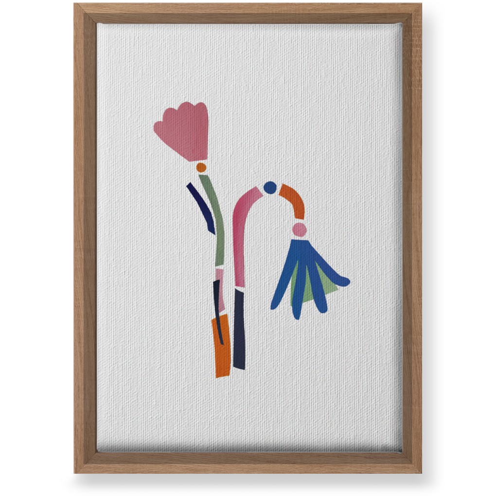 Flowerbed Bouquet - Multi on White Wall Art, Natural, Single piece, Canvas, 10x14, Multicolor