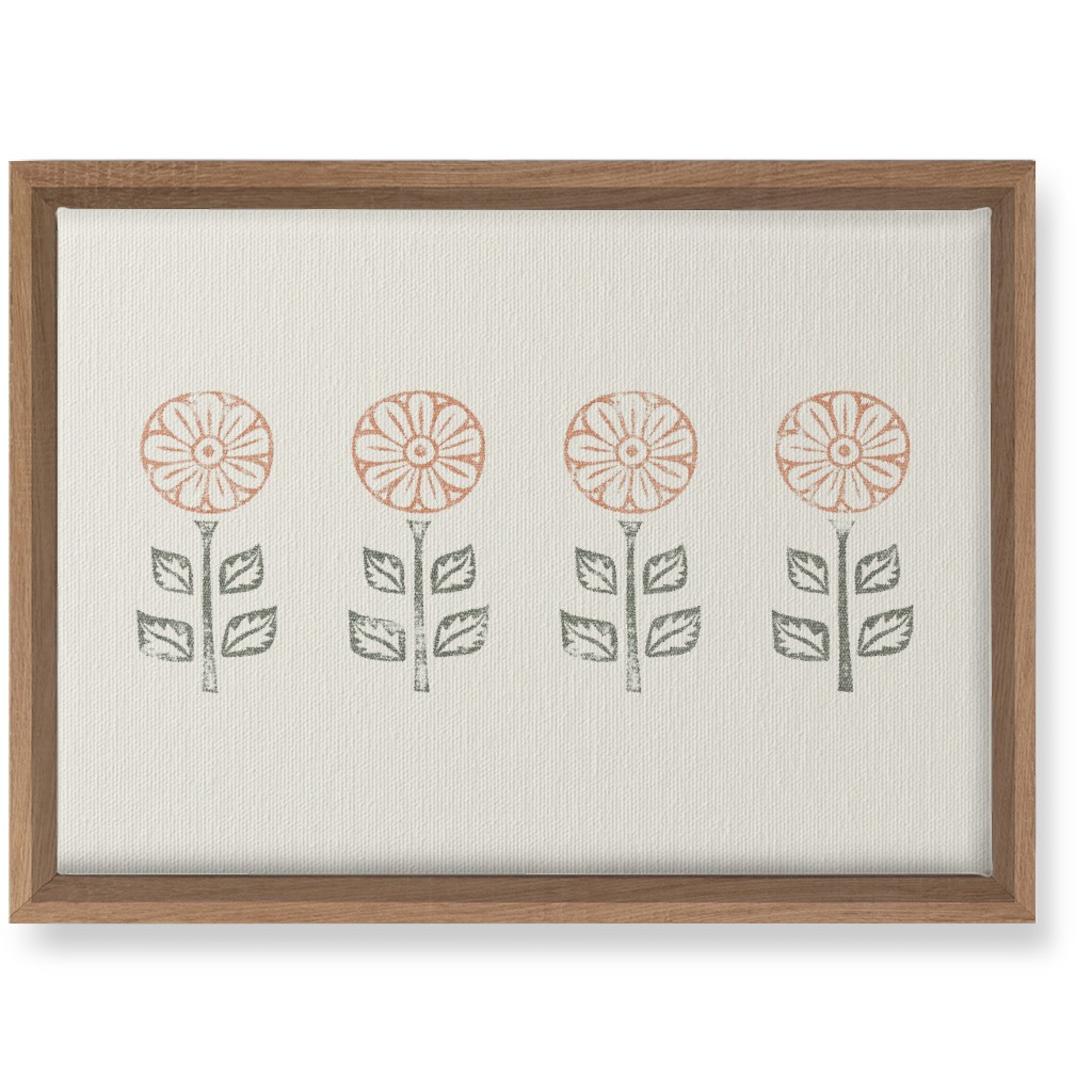 Floral Block Print Ii Wall Art, Natural, Single piece, Canvas, 10x14, Pink, Alpaca