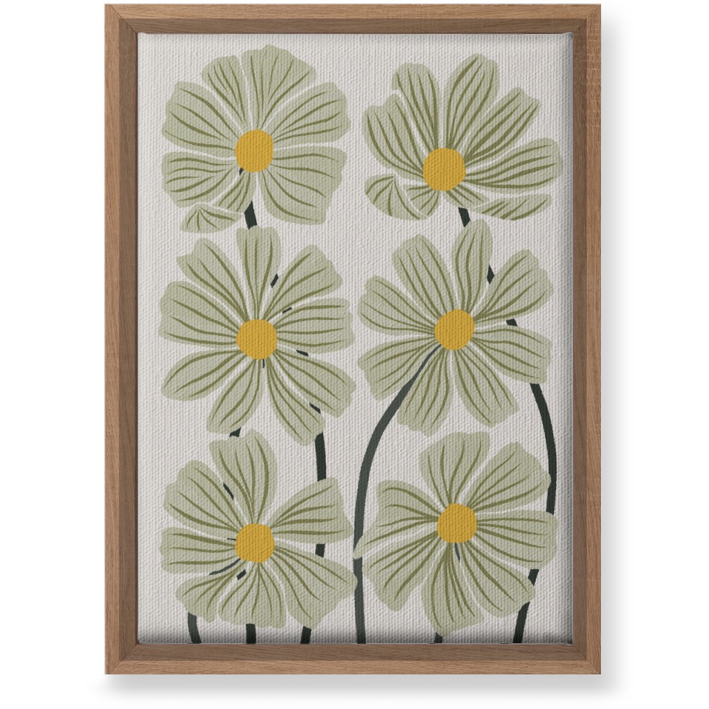 Botanical Cosmos Flowers Wall Art, Natural, Single piece, Canvas, 10x14, Green