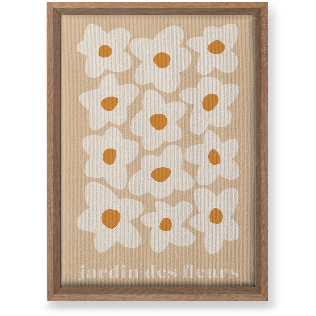 Botanical Graphic Retro Flower Garden Wall Art, Natural, Single piece, Canvas, 10x14, Beige, Sand