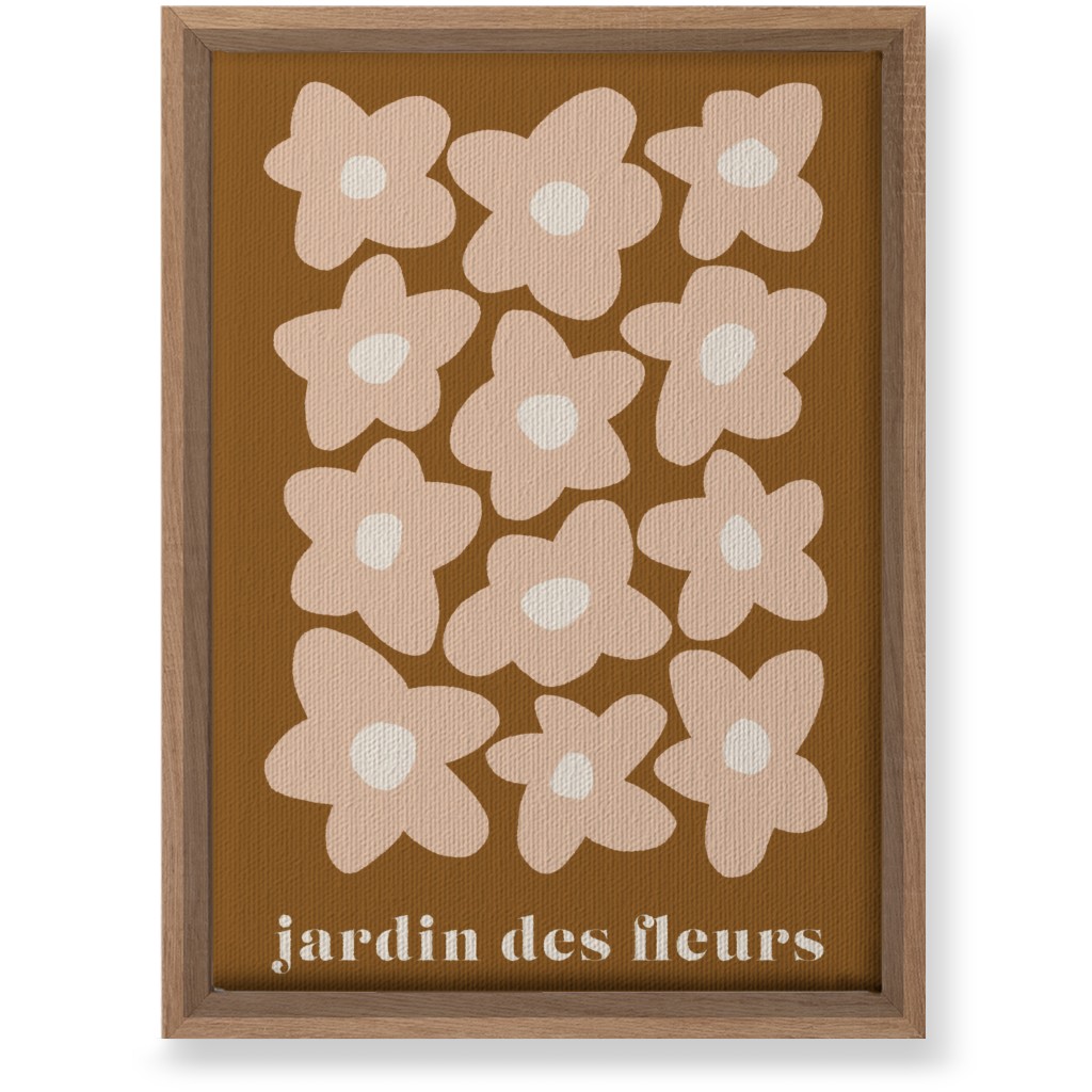 Botanical Graphic Retro Flower Garden Wall Art, Natural, Single piece, Canvas, 10x14, Brown