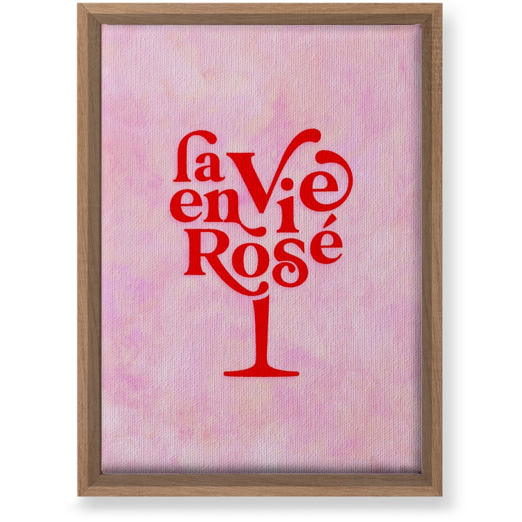 La Vie En Rose - Red and Pink Wall Art, Natural, Single piece, Canvas, 10x14, Pink, Bright Pink