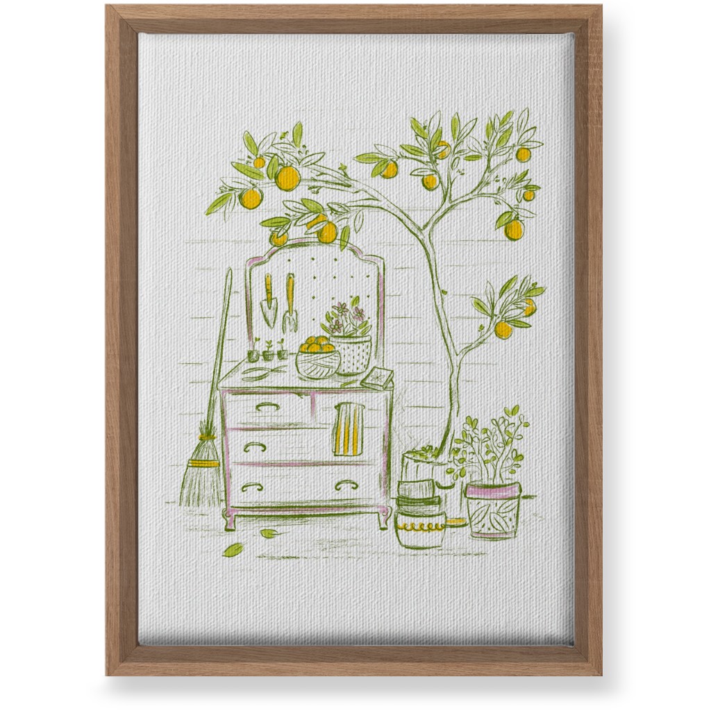 Lemon Tree - Yellow on White Wall Art, Natural, Single piece, Canvas, 10x14, Yellow