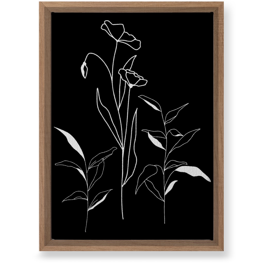 Meadow Botanical - Black and White Wall Art, Natural, Single piece, Canvas, 10x14, Black, Black