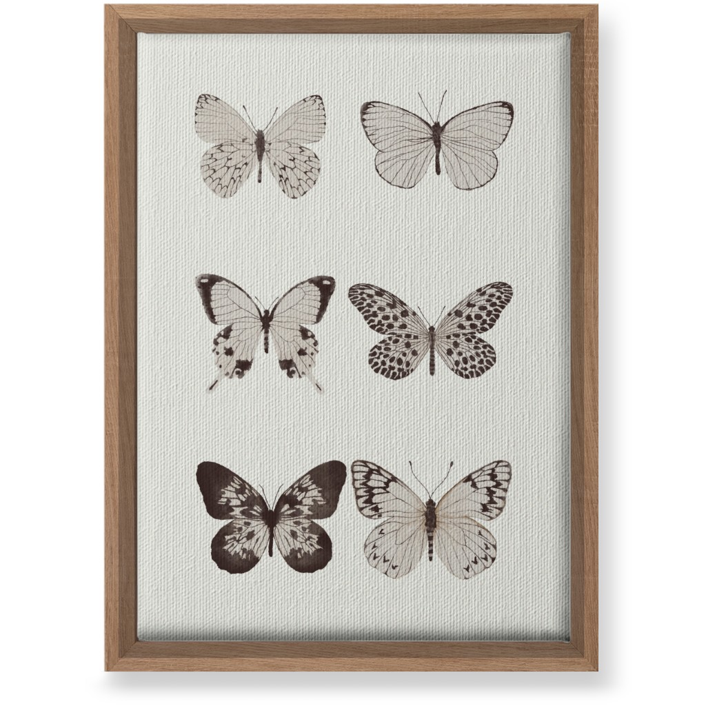 Butterflies Pairs Wall Art, Natural, Single piece, Canvas, 10x14, Gray