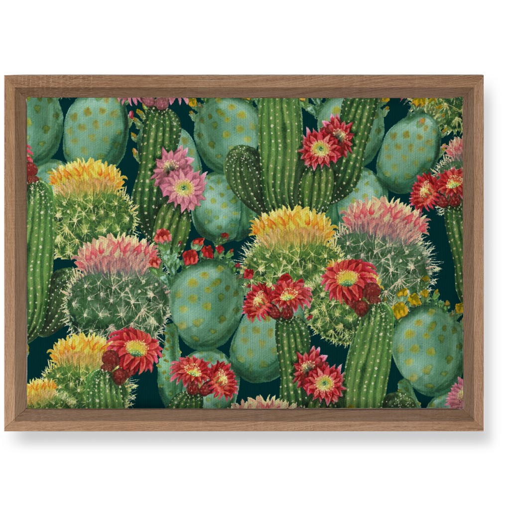 Tropical Cactus Flowers Wall Art, Natural, Single piece, Canvas, 10x14, Multicolor