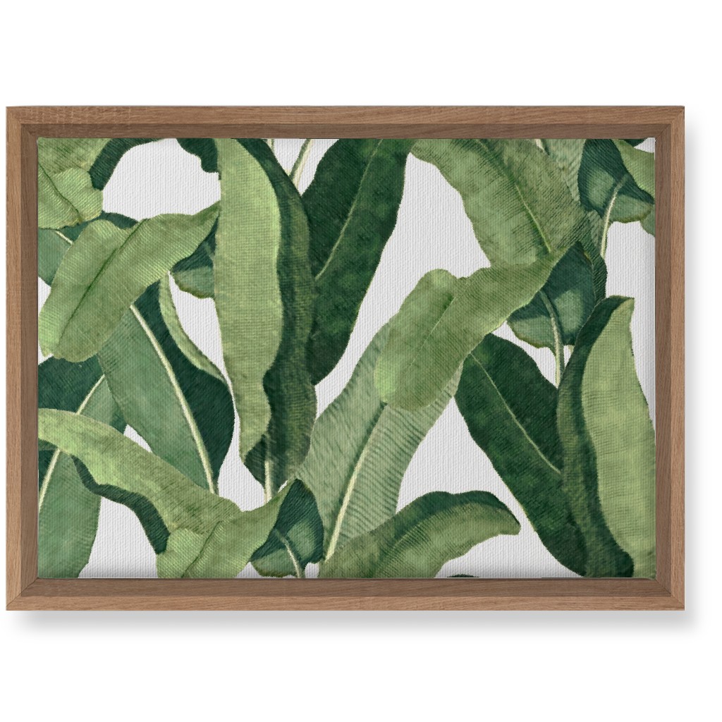 Tropical Leaves - Greens on White Wall Art, Natural, Single piece, Canvas, 10x14, Green, Classic Green