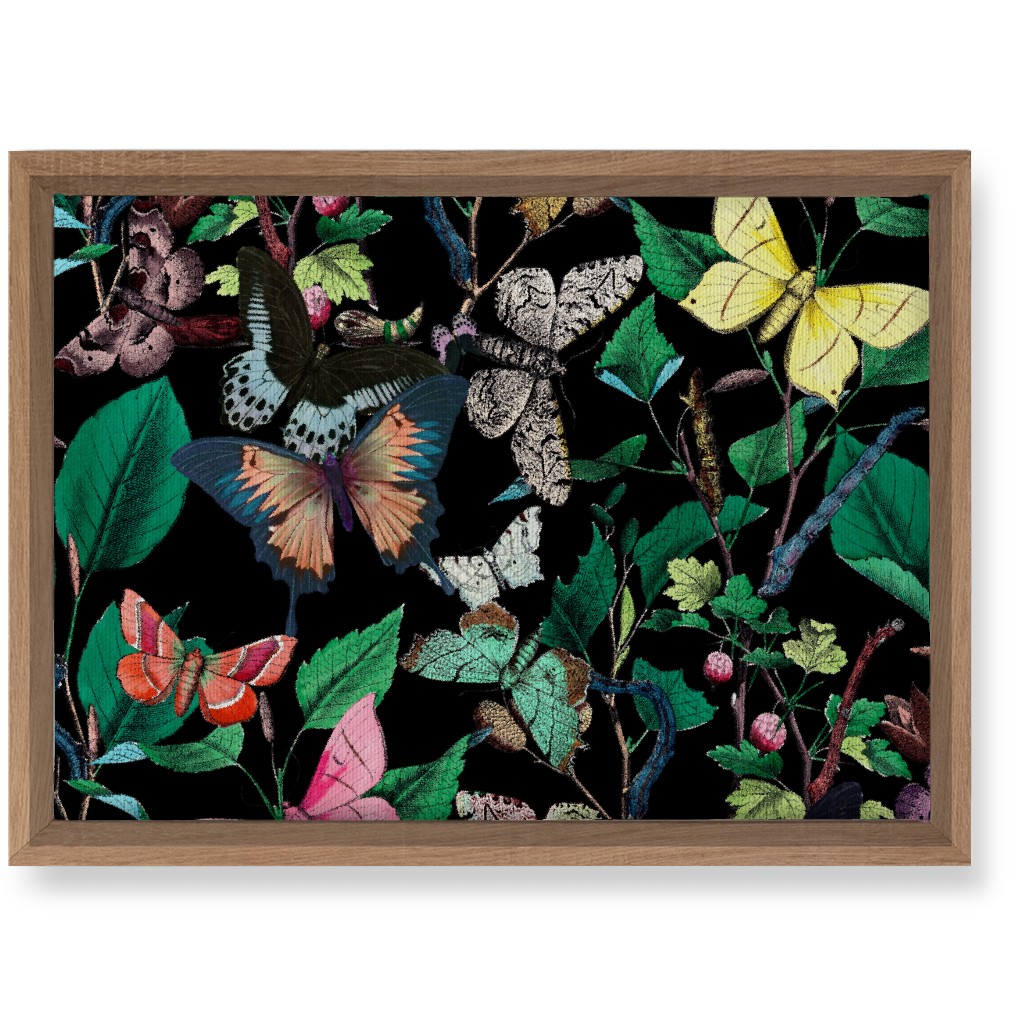 Butterfly Sanctuary - Bright on Black Wall Art, Natural, Single piece, Canvas, 10x14, Multicolor