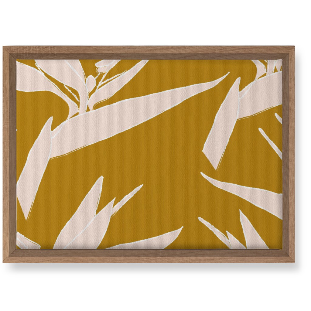 Birds of Paradise - Mustard and Pale Peach Wall Art, Natural, Single piece, Canvas, 10x14, Yellow