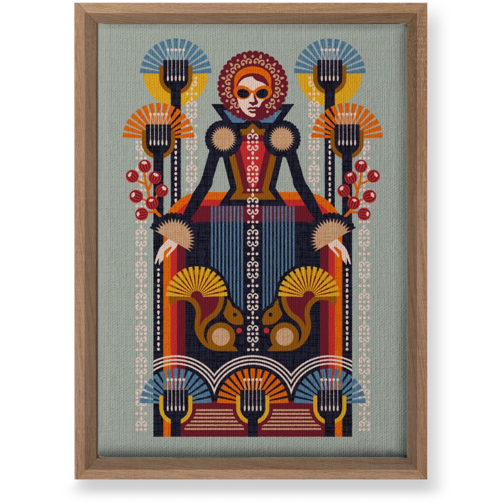 Folk Art Lady - Multi Wall Art, Natural, Single piece, Canvas, 10x14, Multicolor