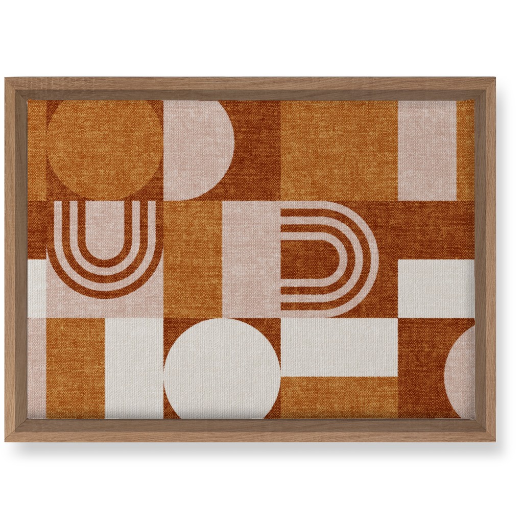 Aria Geometric Patchwork - Orange Wall Art, Natural, Single piece, Canvas, 10x14, Orange