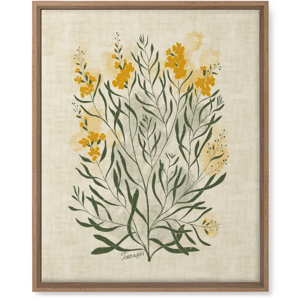 Tarragon - Botanical Illustration Wall Art, Natural, Single piece, Canvas, 16x20, Beige, Pearl