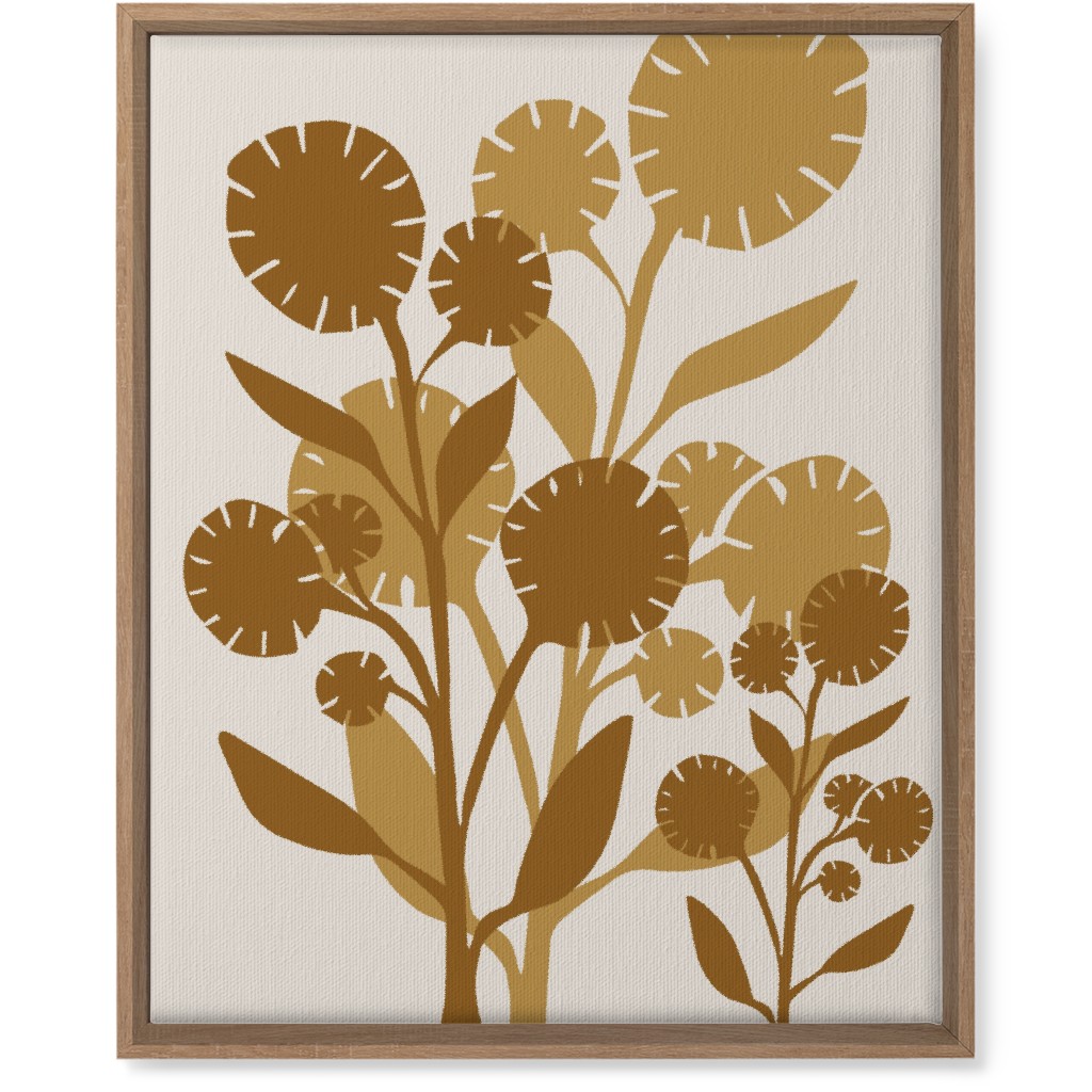 Abstract Flower Wall Art, Natural, Single piece, Canvas, 16x20, Brown, Rust
