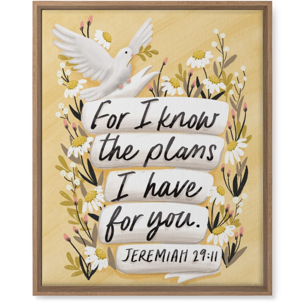 for I Know the Plans I Have for You - Yellow Wall Art, Natural, Single piece, Canvas, 16x20, Yellow, Classic Yellow