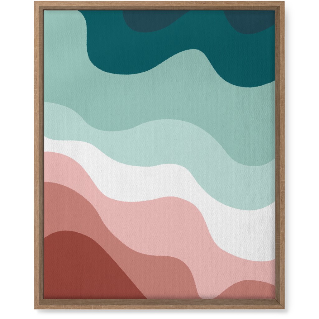 Retro Abstract Waves Wall Art, Natural, Single piece, Canvas, 16x20, Multicolor, Mauve