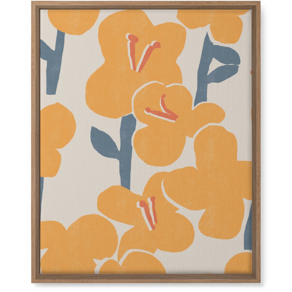 Field of Mod Flowers - Yellow Wall Art, Natural, Single piece, Canvas, 16x20, Yellow