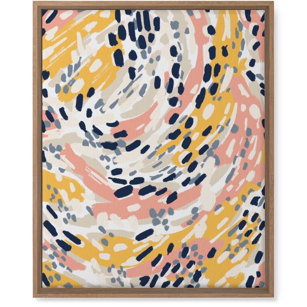 Abstract Painterly Swirls, Dots and Brushstrokes - Multi Wall Art, Natural, Single piece, Canvas, 16x20, Multicolor