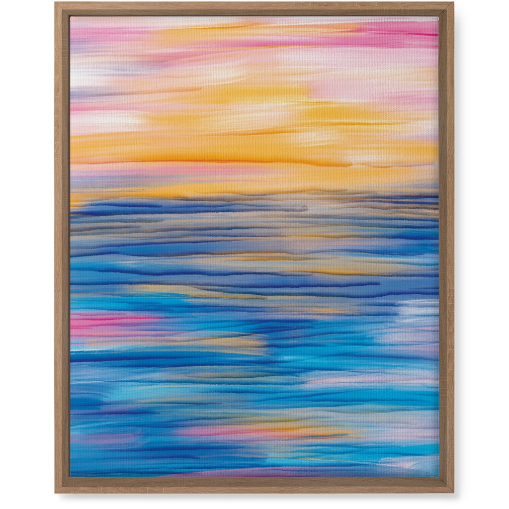 Abstract Sunset Over Water - Multi Wall Art, Natural, Single piece, Canvas, 16x20, Multicolor