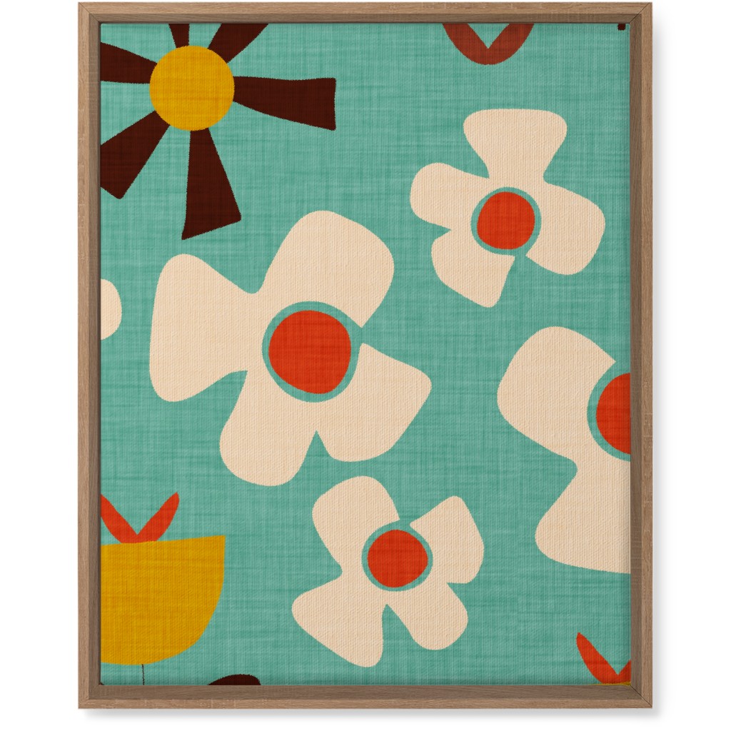 Groovy Flowers Wall Art, Natural, Single piece, Canvas, 16x20, Multicolor, Sea