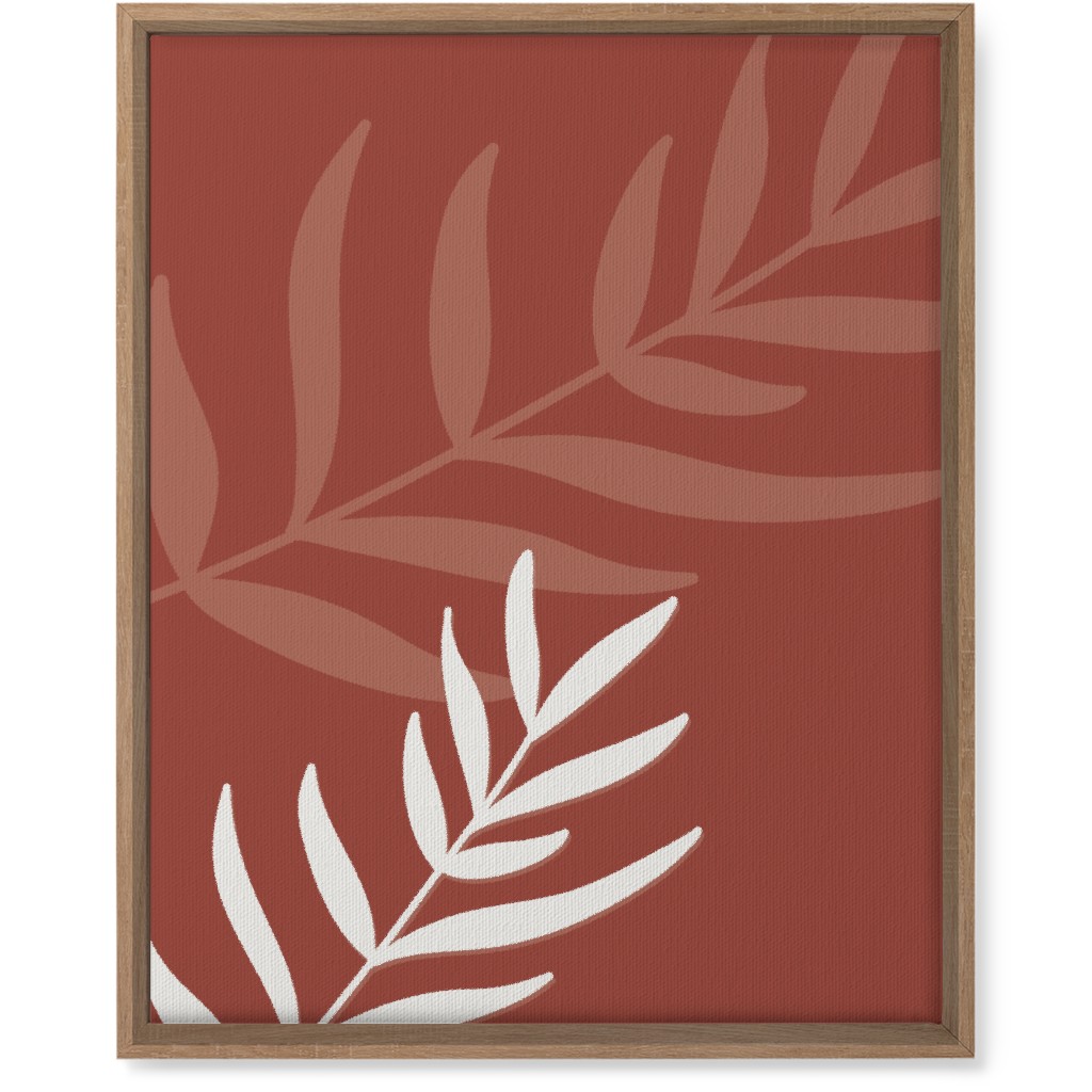 Fern Leaves in Neutral Earth Tones Wall Art, Natural, Single piece, Canvas, 16x20, Red, Cinnamon