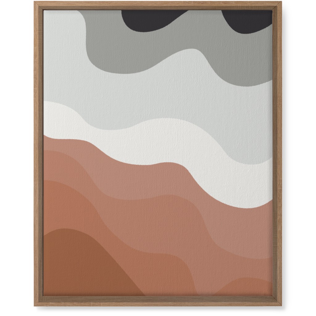 Retro Abstract Waves Wall Art, Natural, Single piece, Canvas, 16x20, Multicolor