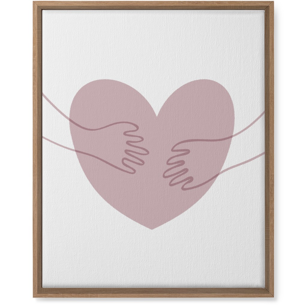 Hugs and Heart - Pink Wall Art, Natural, Single piece, Canvas, 16x20, Pink